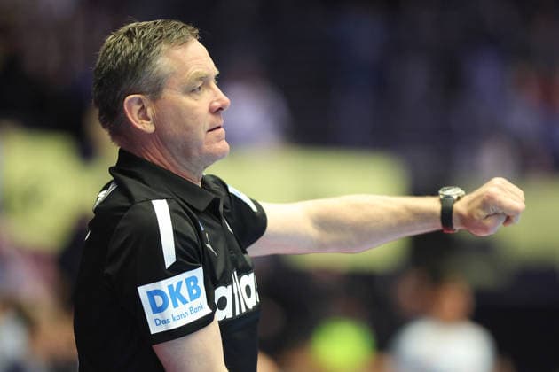 Deutschland - Spanien, EHF Handball EM 2026 Trainer Alfred Gislason (Deutschland). Handball EHF Europameisterschaft, Länderspiel zwischen Deutschland und Spanien am 19. Januar 2026 in Herning (Dänemark)., Herning Dänemark Jyske Bank Boxen