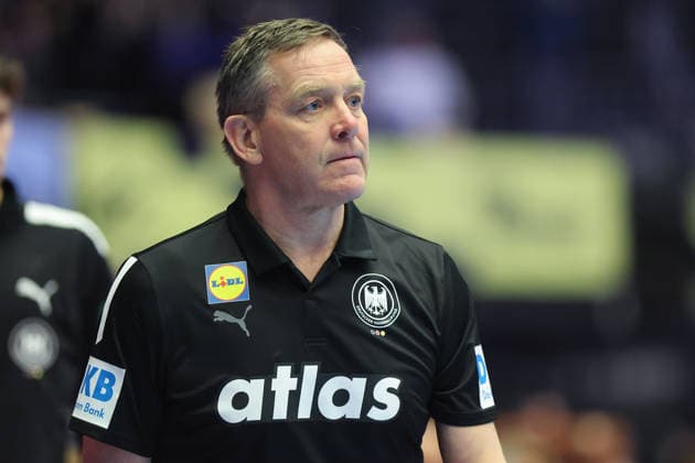 Deutschland - Spanien, EHF Handball EM 2026 Trainer Alfred Gislason (Deutschland). Handball EHF Europameisterschaft, Länderspiel zwischen Deutschland und Spanien am 19. Januar 2026 in Herning (Dänemark)., Herning Dänemark Jyske Bank Boxen