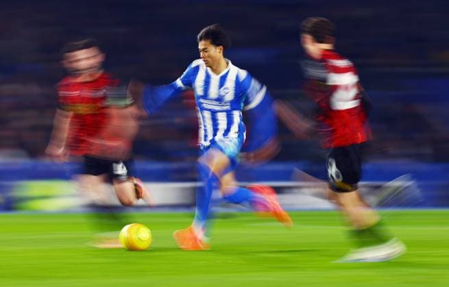 Kaoru Mitoma of Brighton and Hove Albion. Brighton and Hove Albion v AFC Bournemouth, Premier League, Football, American Express Community Stadium, Brighton, UK - 19 Jan 2026Brighton American Express Community Stadi United Kingdom EDITORIAL USE ONLY No use with unauthorised audio, video, data, fixture lists, club league logos or live services. Online in-match use limited to 120 images, no video emulation. No use in betting, games or single club league player publications. Copyright: xJamesxMarsh Shutterstockx 16348254z