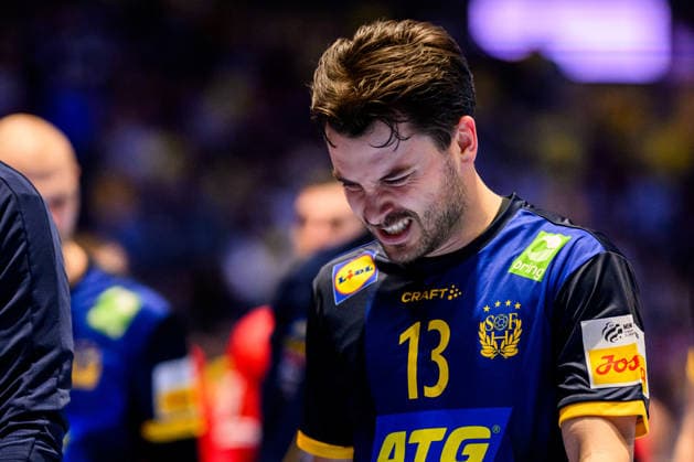 260119 Sebastian Karlsson of Sweden during the EHF European Handball Championship preliminary round match between Georgia and Sweden on January 19, 2026 in Malmö. Photo: Petter Arvidson BILDBYRAN kod PA PA1125 handball handboll handball handbolls-em 2026 georgien sverige sweden ehf european handball championship georgia bbeng depp Copyright: PETTERxARVIDSON BB260119PA181