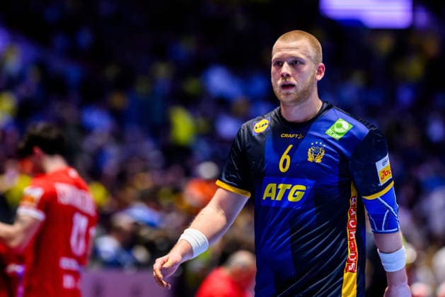 260119 Felix Möller of Sweden during the EHF European Handball Championship preliminary round match between Georgia and Sweden on January 19, 2026 in Malmö. Photo: Petter Arvidson BILDBYRAN kod PA PA1125 handball handboll handball handbolls-em 2026 georgien sverige sweden ehf european handball championship georgia bbeng Copyright: PETTERxARVIDSON BB260119PA189