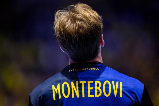 260119 Felix Montebovi of Sweden during the EHF European Handball Championship preliminary round match between Georgia and Sweden on January 19, 2026 in Malmö. Photo: Petter Arvidson BILDBYRAN kod PA PA1125 handball handboll handball handbolls-em 2026 georgien sverige sweden ehf european handball championship georgia bbeng Copyright: PETTERxARVIDSON BB260119PA202