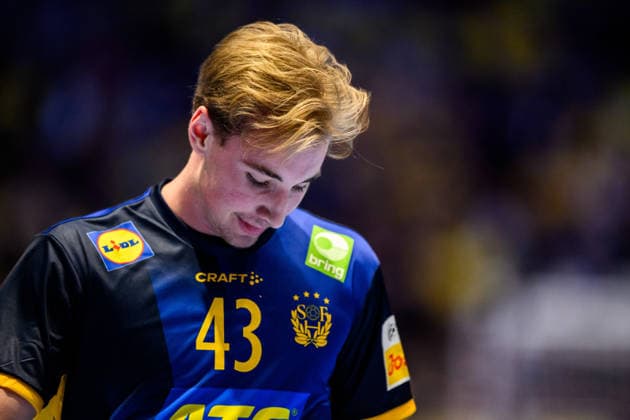 260119 Felix Montebovi of Sweden during the EHF European Handball Championship preliminary round match between Georgia and Sweden on January 19, 2026 in Malmö. Photo: Petter Arvidson BILDBYRAN kod PA PA1125 handball handboll handball handbolls-em 2026 georgien sverige sweden ehf european handball championship georgia bbeng Copyright: PETTERxARVIDSON BB260119PA204