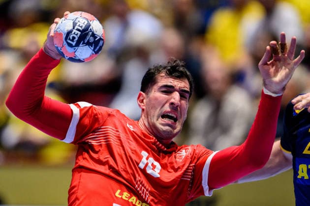 260119 Erekle Arsenashvili of Georgia during the EHF European Handball Championship preliminary round match between Georgia and Sweden on January 19, 2026 in Malmö. Photo: Petter Arvidson BILDBYRAN kod PA PA1125 handball handboll handball handbolls-em 2026 georgien sverige sweden ehf european handball championship georgia bbeng Copyright: PETTERxARVIDSON BB260119PA212