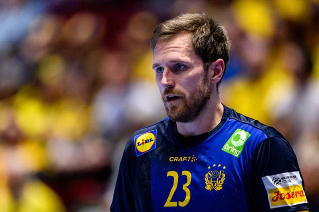 260119 Albin Lagergren of Sweden during the EHF European Handball Championship preliminary round match between Georgia and Sweden on January 19, 2026 in Malmö. Photo: Petter Arvidson BILDBYRAN kod PA PA1125 handball handboll handball handbolls-em 2026 georgien sverige sweden ehf european handball championship georgia bbeng Copyright: PETTERxARVIDSON BB260119PA216