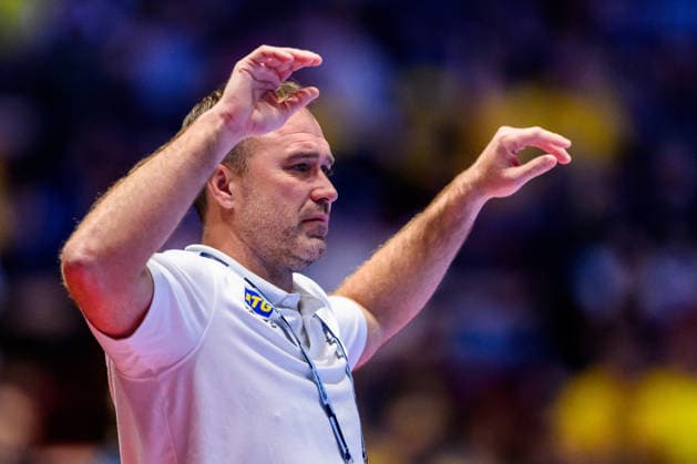 260119 Head coach Michael Apelgren of Sweden during the EHF European Handball Championship preliminary round match between Georgia and Sweden on January 19, 2026 in Malmö. Photo: Petter Arvidson BILDBYRAN kod PA PA1125 handball handboll handball handbolls-em 2026 georgien sverige sweden ehf european handball championship georgia bbeng Copyright: PETTERxARVIDSON BB260119PA222