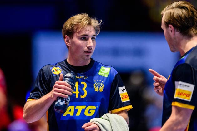 260119 Felix Montebovi of Sweden during the EHF European Handball Championship preliminary round match between Georgia and Sweden on January 19, 2026 in Malmö. Photo: Petter Arvidson BILDBYRAN kod PA PA1125 handball handboll handball handbolls-em 2026 georgien sverige sweden ehf european handball championship georgia bbeng Copyright: PETTERxARVIDSON BB260119PA224