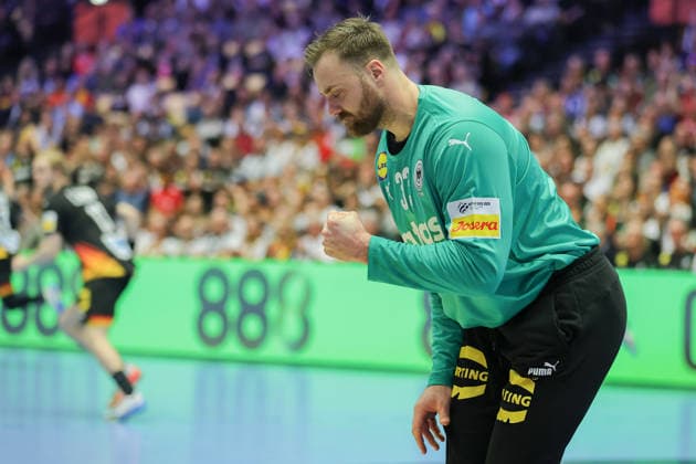 Deutschland - Spanien, EHF Handball EM 2026 Torwart Andreas Wolff (Deutschland, 33). Handball EHF Europameisterschaft, Länderspiel zwischen Deutschland und Spanien am 19. Januar 2026 in Herning (Dänemark)., Herning Dänemark Jyske Bank Boxen