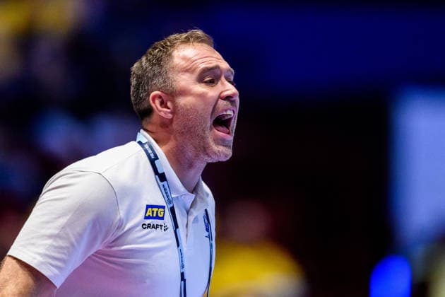 260119 Head coach Michael Apelgren of Sweden during the EHF European Handball Championship preliminary round match between Georgia and Sweden on January 19, 2026 in Malmö. Photo: Petter Arvidson BILDBYRAN kod PA PA1125 handball handboll handball handbolls-em 2026 georgien sverige sweden ehf european handball championship georgia bbeng Copyright: PETTERxARVIDSON BB260119PA229