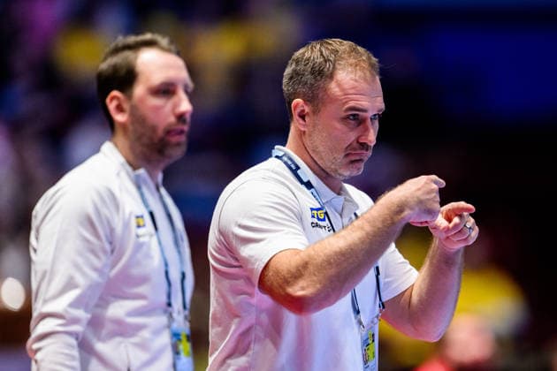 260119 Head coach Michael Apelgren of Sweden during the EHF European Handball Championship preliminary round match between Georgia and Sweden on January 19, 2026 in Malmö. Photo: Petter Arvidson BILDBYRAN kod PA PA1125 handball handboll handball handbolls-em 2026 georgien sverige sweden ehf european handball championship georgia bbeng Copyright: PETTERxARVIDSON BB260119PA231
