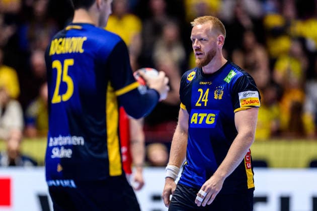 260119 Jim Gottfridsson of Sweden during the EHF European Handball Championship preliminary round match between Georgia and Sweden on January 19, 2026 in Malmö. Photo: Petter Arvidson BILDBYRAN kod PA PA1125 handball handboll handball handbolls-em 2026 georgien sverige sweden ehf european handball championship georgia bbeng Copyright: PETTERxARVIDSON BB260119PA245