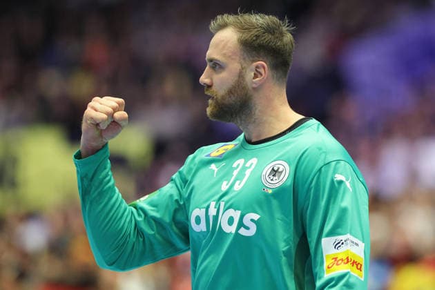 Deutschland - Spanien, EHF Handball EM 2026 Torwart Andreas Wolff (Deutschland, 33). Handball EHF Europameisterschaft, Länderspiel zwischen Deutschland und Spanien am 19. Januar 2026 in Herning (Dänemark)., Herning Dänemark Jyske Bank Boxen