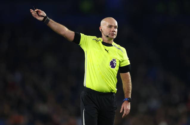 Brighton and Hove, England, 19th January 2026. Referee, Paul Tierney during the Brighton and Hove Albion vs AFC Bournemouth Premier League match at the AMEX Stadium, Brighton and Hove. Picture credit should read: Paul Terry Sportimage EDITORIAL USE ONLY. No use with unauthorised audio, video, data, fixture lists, club league logos or live services. Online in-match use limited to 120 images, no video emulation. No use in betting, games or single club league player publications. SPI_028_PT_Brighton_Bournemouth SPI-4463-0028