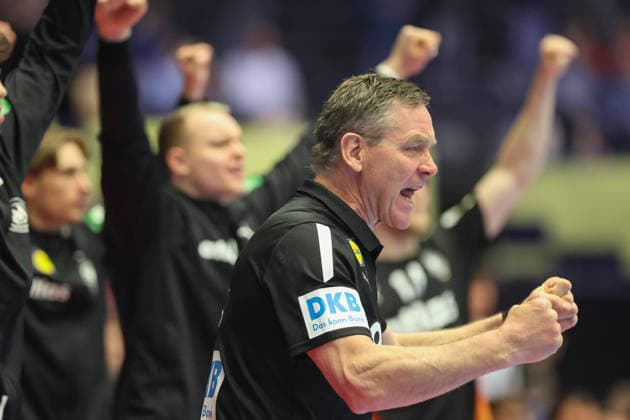 Deutschland - Spanien, EHF Handball EM 2026 Trainer Alfred Gislason (Deutschland). Handball EHF Europameisterschaft, Länderspiel zwischen Deutschland und Spanien am 19. Januar 2026 in Herning (Dänemark)., Herning Dänemark Jyske Bank Boxen