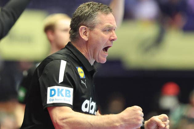 Deutschland - Spanien, EHF Handball EM 2026 Trainer Alfred Gislason (Deutschland). Handball EHF Europameisterschaft, Länderspiel zwischen Deutschland und Spanien am 19. Januar 2026 in Herning (Dänemark)., Herning Dänemark Jyske Bank Boxen
