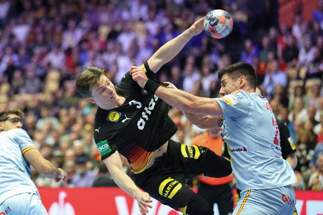 Deutschland - Spanien, EHF Handball EM 2026 Nils Lichtlein (Deutschland, 3). Handball EHF Europameisterschaft, Länderspiel zwischen Deutschland und Spanien am 19. Januar 2026 in Herning (Dänemark)., Herning Dänemark Jyske Bank Boxen