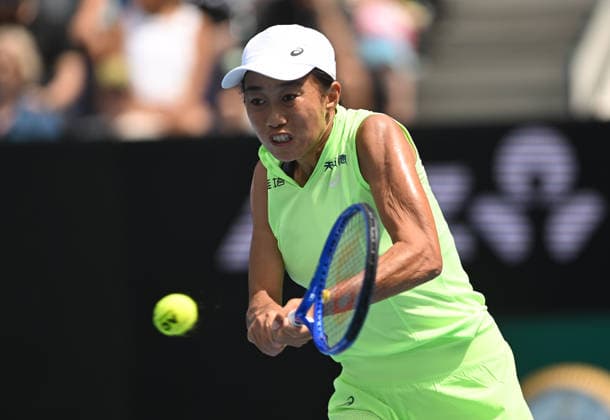 TENNIS AUSTRALIAN OPEN, Shuai Zhang of China in action during the Women™s 1st round match against Taylah Preston of Australia on day 3 of the 2026 Australian Open tennis tournament at Melbourne Park in Melbourne, Tuesday, January 20, 2026. ( NO ARCHIVING MELBOURNE VICTORIA AUSTRALIA  Copyright: xLUKASxCOCHx 20260120137391296475