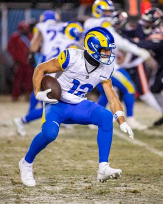 January 18, 2026: Los Angeles Rams Puka Nacua (12) in action during the playoff game against the Chicago Bears in Chicago, IL. CSM Chicago United States of America - ZUMAc04_ 20260118_zma_c04_489 Copyright: xMikexWulfx