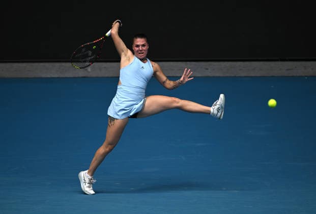 TENNIS AUSTRALIAN OPEN, Oleksandra Oliynkova of Ukraine returns during the Women™s 1st round match against Madison Keys of USA on day 3 of the 2026 Australian Open tennis tournament at Melbourne Park in Melbourne, Tuesday, January 20, 2026. ( NO ARCHIVING MELBOURNE VICTORIA AUSTRALIA  Copyright: xLUKASxCOCHx 20260120152595352473