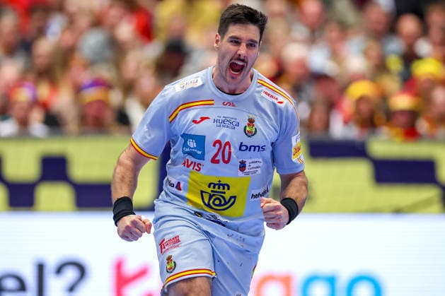 19.01.2026, Handball, Men s EHF EURO 2026, Deutschland - Spanien, Jyske Bank Boxen in Herning, Dänemark, Preliminary Round: xg20 jubelnd Dänemark