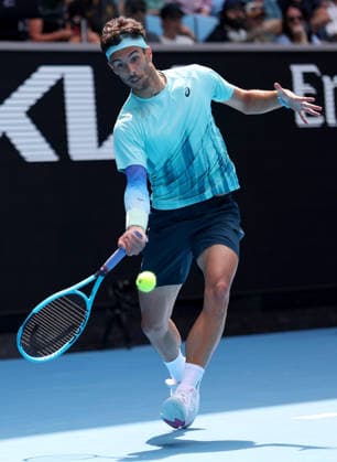 Lorenzo Musetti of Italy in action Australian Open tennis tournament, Day Three, Melbourne Park, Australia - 20 Jan 2026Melbourne Melbourne Park Victoria (VIC) Australia  Copyright: xEllaxLing Shutterstockx 16303003j
