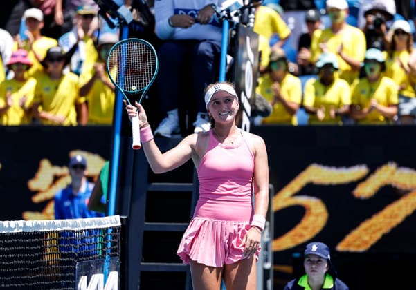 (260120) -- MELBOURNE, Jan. 20, 2026 -- Taylah Preston of Australia celebrates after winning the women s singles 1st round match against Zhang Shuai of China at the Australian Open tennis tournament in Melbourne, Australia, Jan. 20, 2026. ) (SP)AUSTRALIA-MELBOURNE-TENNIS-AUSTRALIAN OPEN-WOMEN S SINGLES-DAY 3 MaxPing 