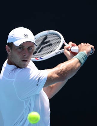 2026-01-20 2026 Australian Open - Day 3 MELBOURNE, AUSTRALIA - JANUARY 20: Tallon Griekspoor of the Netherlands in action during Day 3 of the Australian Open at Melbourne Park on January 19, 2026 in Melbourne, Australia. (Photo by BSR Agency) Melbourne Australia Content not available for redistribution in The Netherlands directly or indirectly through any third parties. Copyright: xBSRxAgencyx
