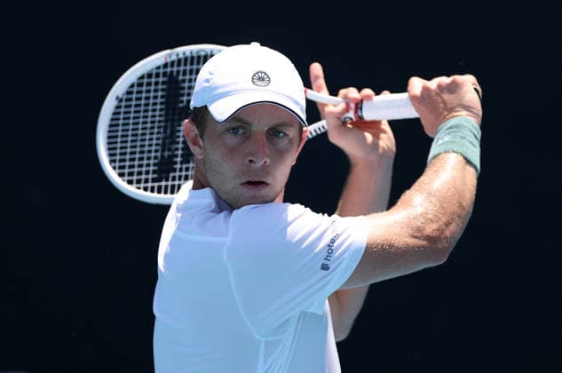 2026-01-20 2026 Australian Open - Day 3 MELBOURNE, AUSTRALIA - JANUARY 20: Tallon Griekspoor of the Netherlands in action during Day 3 of the Australian Open at Melbourne Park on January 19, 2026 in Melbourne, Australia. (Photo by BSR Agency) Melbourne Australia Content not available for redistribution in The Netherlands directly or indirectly through any third parties. Copyright: xBSRxAgencyx