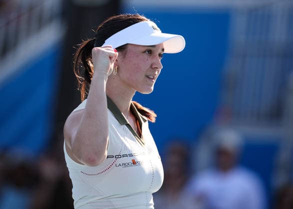 Eva Lys (GER) macht die Faust und jubelt,Jubel, Freude,Emotion, Australian Open 2026, Melbourne Park, Melbourne, Victoria, Australia. Copyright: xJuergenxHasenkopfx