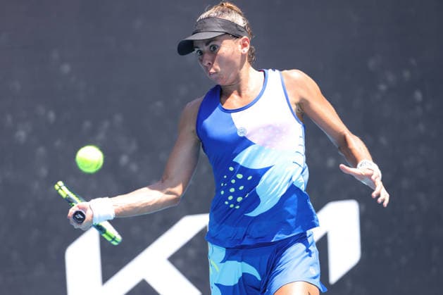 Julia Grabher, AUT, during first round of 2026 Australian Open in Melbourne, 20 01 2026; -