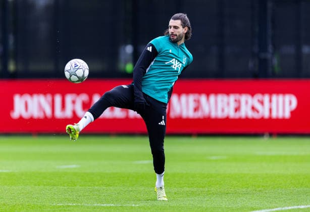 Football - UEFA Champions League - Olympique de Marseille v Liverpool FC - MD-1 LIVERPOOL, ENGLAND - Tuesday, January 20, 2026: Liverpool s Dominik Szoboszlai during a training session at the AXA Training Centre ahead of the UEFA Champions League match between Olympique de Marseille and Liverpool FC. (Photo by Jessica Hornby Propaganda)  Copyright: xDavidxRawcliffex P2026-01-20-LFC-Training-Marseille-3