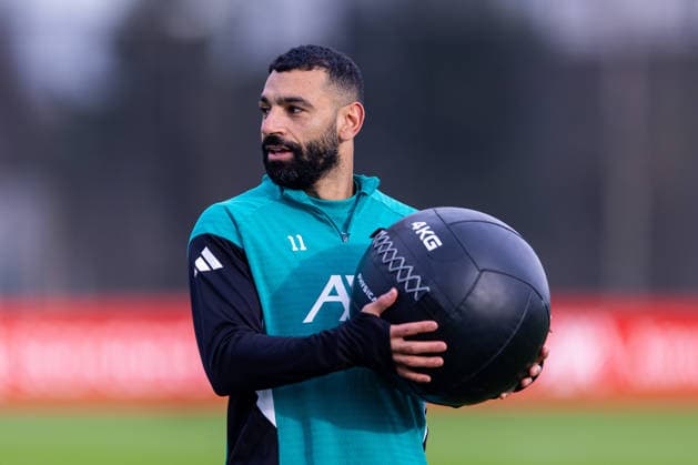 Football - UEFA Champions League - Olympique de Marseille v Liverpool FC - MD-1 LIVERPOOL, ENGLAND - Tuesday, January 20, 2026: Liverpool s Mohamed Salah during a training session at the AXA Training Centre ahead of the UEFA Champions League match between Olympique de Marseille and Liverpool FC. (Photo by Jessica Hornby Propaganda)  Copyright: xDavidxRawcliffex P2026-01-20-LFC-Training-Marseille-5