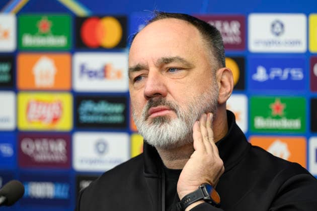Slavia head coach Jindrich Trpisovsky gives a press conference, PK, Pressekonferenz before the UEFA Champions League, round 7, match SK Slavia Praha vs FC Barcelona, Barca in Prague, Czech Republic, on January 20, 2026. (CTKxPhoto MichalxKamaryt) CTKPhotoP2026012005941  CTKPhotoP2026012005941
