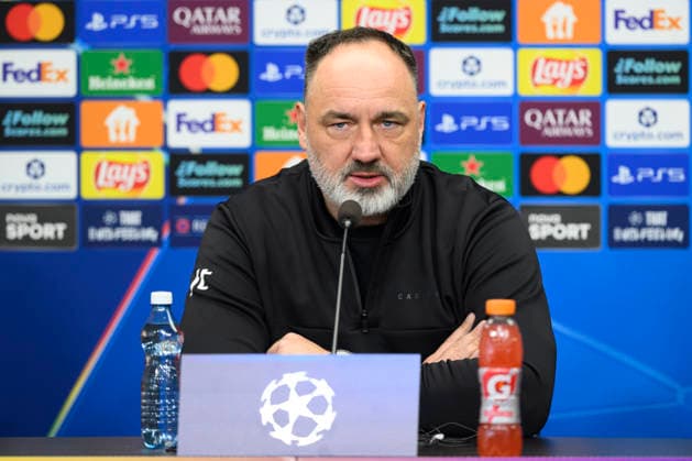 Slavia head coach Jindrich Trpisovsky gives a press conference, PK, Pressekonferenz before the UEFA Champions League, round 7, match SK Slavia Praha vs FC Barcelona, Barca in Prague, Czech Republic, on January 20, 2026. (CTKxPhoto MichalxKamaryt) CTKPhotoP2026012005950  CTKPhotoP2026012005950
