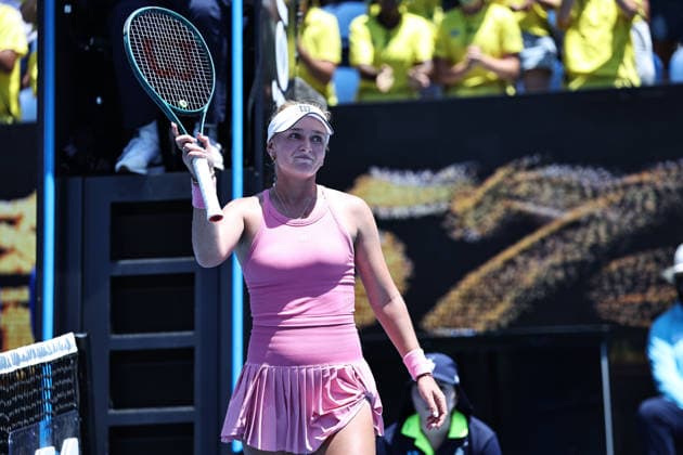Taylah Preston, AUS, after first round of 2026 Australian Open in Melbourne, 20 01 2026; -