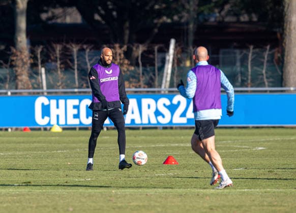 Fussball, Herren, Saison 2025 26, 2. Bundesliga, Hertha BSC, Training, v.l. John Anthony Brooks (Hertha BSC), Toni Leistner (Hertha BSC), 20.01. 2026,