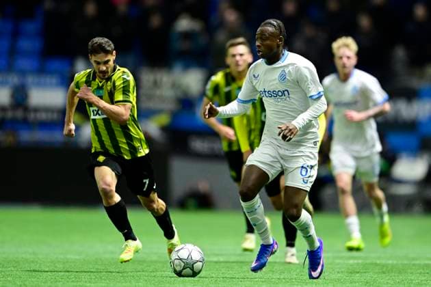 Kairat Almaty v Club Brugge - UEFA Champions League ASTANA, KAZACHSTAN - JANUARY 20 : Jorginho of Kairat Almaty and Diakhon Mamadou forward of Club Brugge during the UEFA Champions League 2025 26 League Phase MD7 match between Kairat Almaty and Club Brugge on January 20, 2026 in Astana, Kazachstan, 20 01 2026 Astana Kazachstan  Copyright: xJanxDexMeuleneirx