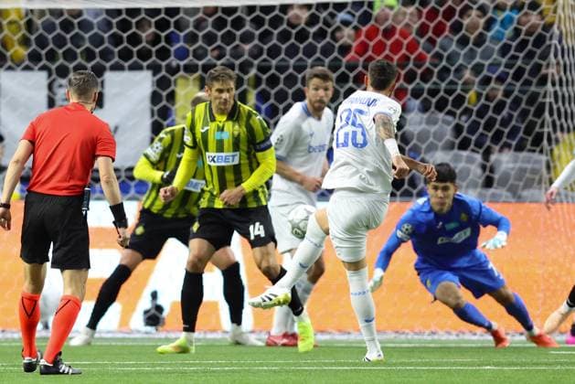 Club s Aleksandar Stankovic scores a goal during a soccer game between Kazakh FC Kairat Almaty and Belgian Club Brugge KV, Tuesday 20 January 2026 in Astana, Kazakhstan, on day seven of the League phase of the UEFA Champions League tournament. BRUNOxFAHY  x157271485x