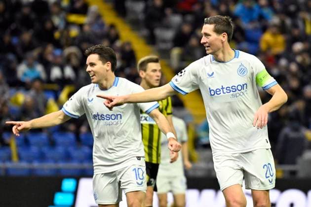 Kairat Almaty v Club Brugge - UEFA Champions League ASTANA, KAZACHSTAN - JANUARY 20 : Vanaken Hans midfielder of Club Brugge celebrates scoring the second goal during the UEFA Champions League 2025 26 League Phase MD7 match between Kairat Almaty and Club Brugge on January 20, 2026 in Astana, Kazachstan, 20 01 2026 Astana Kazachstan  Copyright: xJanxDexMeuleneirx