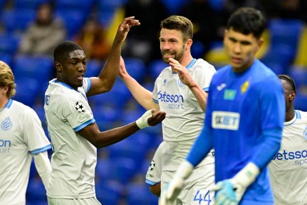 Kairat Almaty v Club Brugge - UEFA Champions League ASTANA, KAZACHSTAN - JANUARY 20 : Mechele Brandon defender of Club Brugge celebrates scoring a goal during the UEFA Champions League 2025 26 League Phase MD7 match between Kairat Almaty and Club Brugge on January 20, 2026 in Astana, Kazachstan, 20 01 2026 Astana Kazachstan  Copyright: xJanxDexMeuleneirx