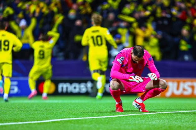 Football, Champions League 2025 2026 Bodo Glimt Manchester City Bodo 20260120 Manchester City goalkeeper Gianluigi Donnarumma after Bodo Glimts Kasper Hogh scores in the Champions League football match between Bodo Glimt and Manchester City at Aspmyra Stadium Photo Mats Torbergsen NTB Bodo Norway EDITORIAL USE ONLY RESTRICTED USE FOR BETTING COMPANIES  Copyright: xMatsxTorbergsenx xNTBx