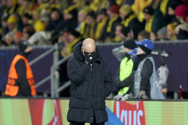 Manchester City manager Pep Guardiola shows a look of dejection Bodo Glimt v Manchester City, UEFA Champions League, Group Stage, Football, Aspmyra Stadion, Bodo, Norway - 20 Jan 2026Bodo Aspmyra Stadion Norway EDITORIAL USE ONLY No use with unauthorised audio, video, data, fixture lists, club league logos or live services. Online in-match use limited to 120 images, no video emulation. No use in betting, games or single club league player publications. Copyright: xKieranxMcManus Shutterstockx 16348328ap