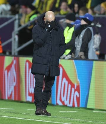 Manchester City manager Pep Guardiola shows a look of dejection Bodo Glimt v Manchester City, UEFA Champions League, Group Stage, Football, Aspmyra Stadion, Bodo, Norway - 20 Jan 2026Bodo Aspmyra Stadion Norway EDITORIAL USE ONLY No use with unauthorised audio, video, data, fixture lists, club league logos or live services. Online in-match use limited to 120 images, no video emulation. No use in betting, games or single club league player publications. Copyright: xKieranxMcManus Shutterstockx 16348328av