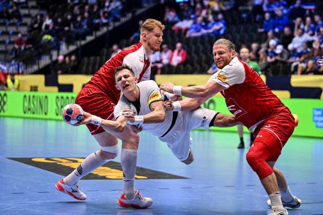 ALTRO - Pallamano - Men s EHF Euro 2026 - Poland vs Italy Simone Mengon of Italy during Men s EHF Euro 2026 - Poland vs Italy, Handball match in Kristianstad, Sweden, January 20 2026 Kristianstad Sweden  Copyright: xIPAxSport ABACAx