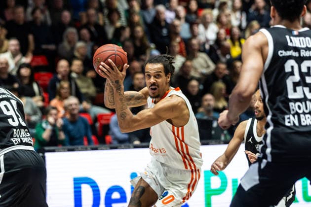 GER, BKT EuroCup, Saison 2025 2026, Niners Chemnitz - Cosea JL Bourg-en-Bresse. 20.01.2026, Messe, Chemnitz, GER, BKT EuroCup, Saison 2025 2026, Niners Chemnitz - Cosea JL Bourg-en-Bresse. Kevin Yebo (Niners Chemnitz, 0) Foto Alexander Trienitz Chemnitz Messe Sachsen Deutschland