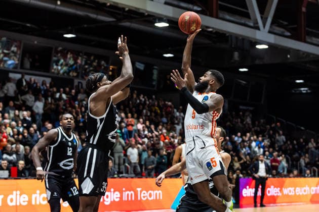 GER, BKT EuroCup, Saison 2025 2026, Niners Chemnitz - Cosea JL Bourg-en-Bresse. 20.01.2026, Messe, Chemnitz, GER, BKT EuroCup, Saison 2025 2026, Niners Chemnitz - Cosea JL Bourg-en-Bresse. Corey Davis Jr. (Niners Chemnitz, 5) Foto Alexander Trienitz Chemnitz Messe Sachsen Deutschland