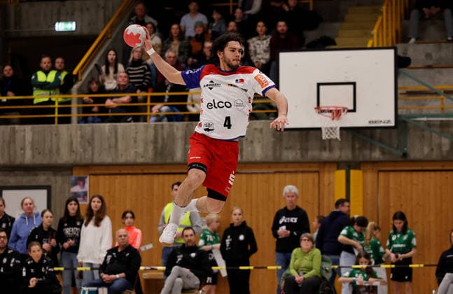 20.01.2026, Deutschland, Asperg, Handball TVB Stuttgart vs. HBW Balingen-Weilstetten, Tim Ruggiero-Matthes (HBW)