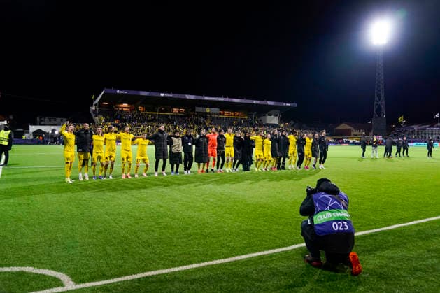 Football, Champions League 2025 2026 Bodo Glimt Manchester City Bodo 20260120 Bodo Glimt after the victory in the Champions League football match between Bodo Glimt and Manchester City at Aspmyra Stadium Photo Fredrik Varfjell NTB Bodo Norway EDITORIAL USE ONLY RESTRICTED USE FOR BETTING COMPANIES  Copyright: xFredrikxVarfjellx xNTBx