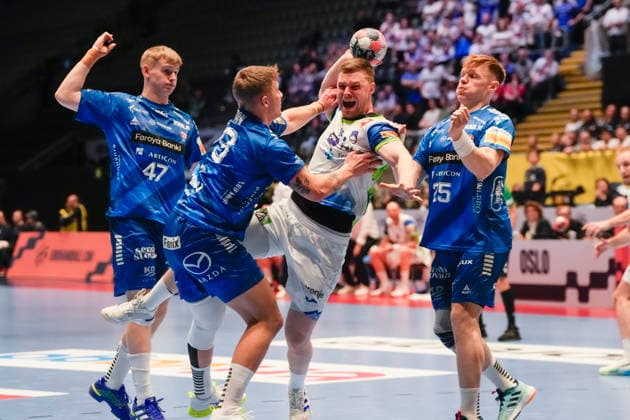 Men s European Handball Championship, Slovenia Faroe Islands Baerum 20260120 The European Championship match in men s handball between Slovenia and the Faroe Islands in Unity Arena in Fornebu Photo Erik Flaaris Johansen NTB Baerum Norway EDITORIAL USE ONLY RESTRICTED USE FOR BETTING COMPANIES  Copyright: xErikxFlaarisxJohansenx xNTBx