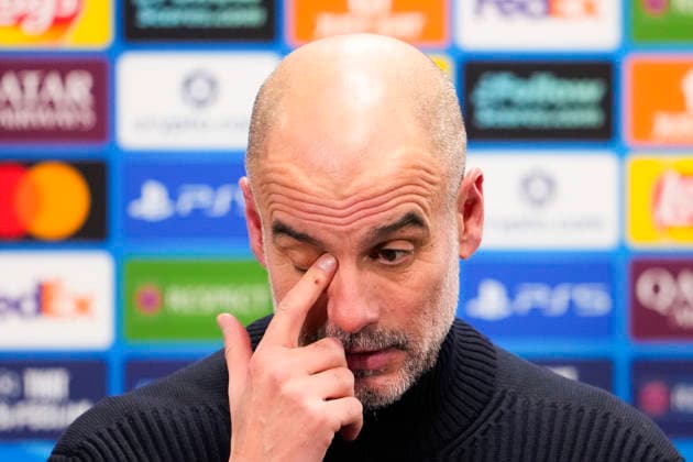 Football, Champions League 2025 2026 Bodo Glimt Manchester City Bodo 20260120 Manchester City coach Pep Guardiola during the press conference after the Champions League football match between Bodo Glimt and Manchester City at Aspmyra Stadium Photo Fredrik Varfjell NTB Bodo Norway EDITORIAL USE ONLY RESTRICTED USE FOR BETTING COMPANIES  Copyright: xFredrikxVarfjellx xNTBx